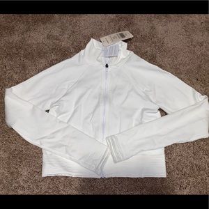 Ribbed seamless zip up